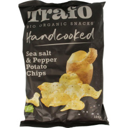 Chips handcooked zeezout & peper bio 125g